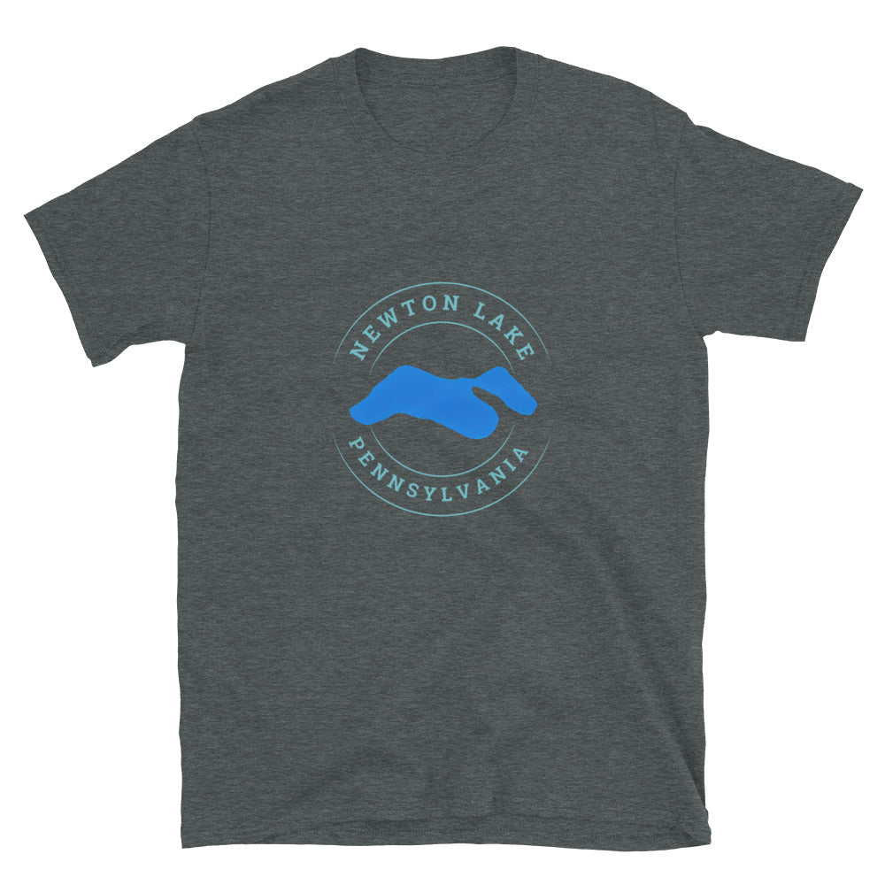 Newton Lake Pennsylvania Lake Outline Short-Sleeve Unisex T-Shirt