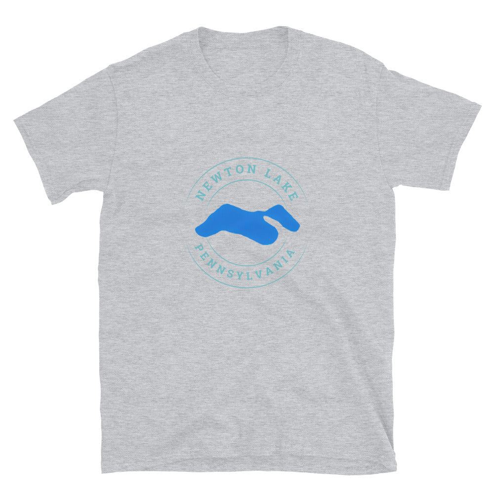 Newton Lake Pennsylvania Lake Outline Short-Sleeve Unisex T-Shirt