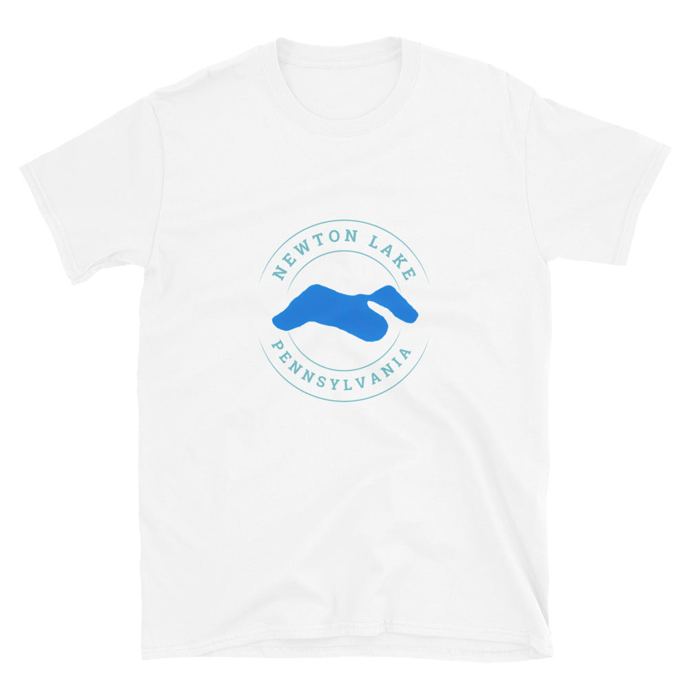 Newton Lake Pennsylvania Lake Outline Short-Sleeve Unisex T-Shirt
