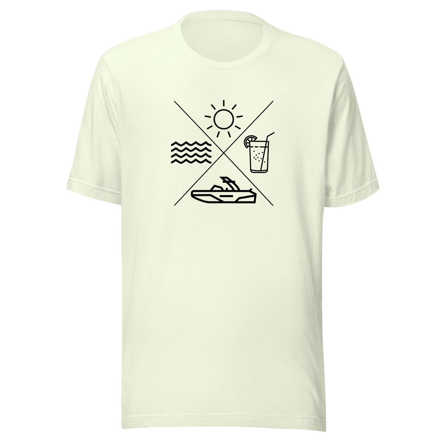 Lake Life X Sun Drink Boat Water Unisex t-shirt