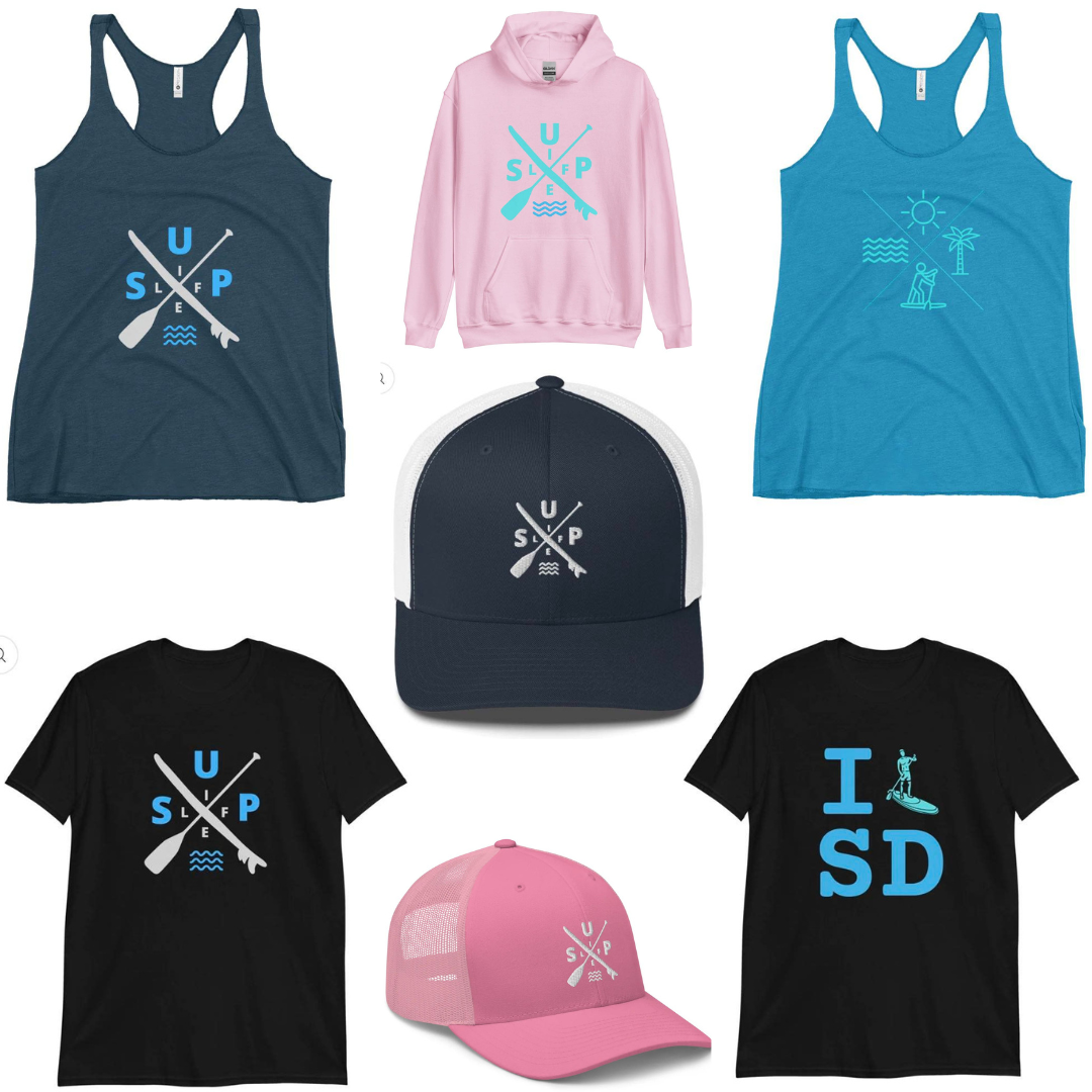 Paddle Board Vibes Apparel. SUP Life shirts, hats, hoodies, and more.