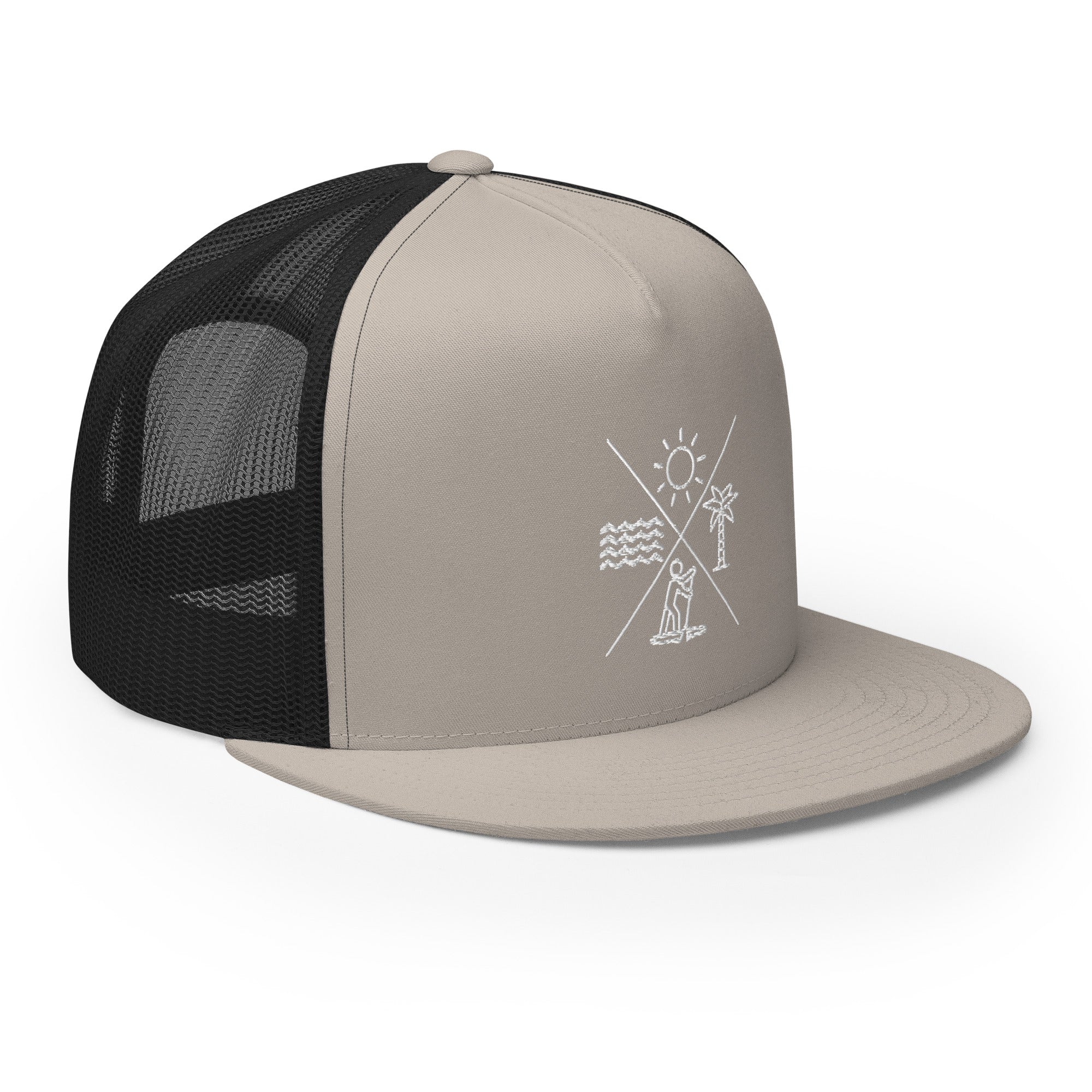 Paddleboarding X Sun, Tree, Paddler, Water Trucker Cap