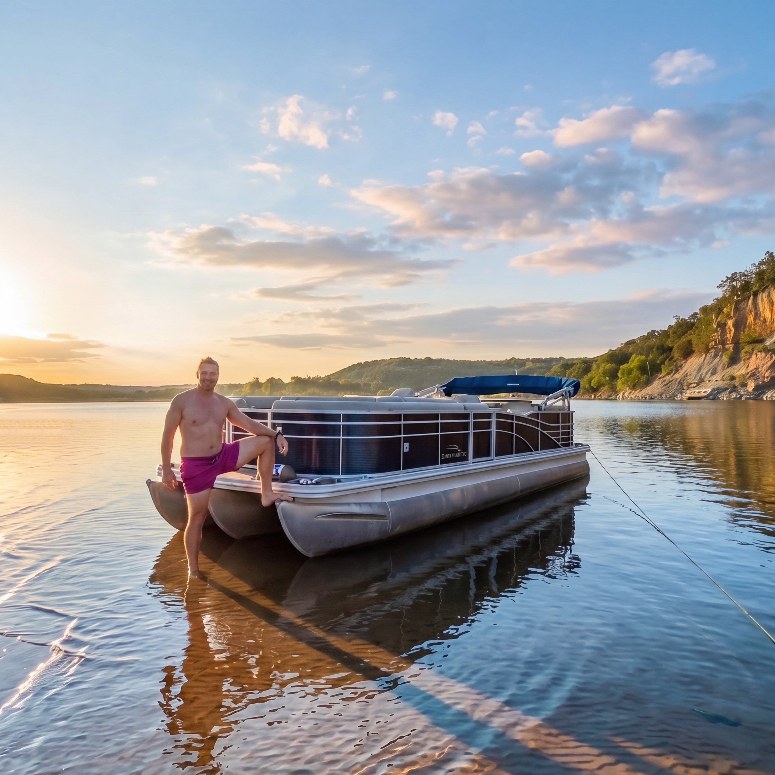 Lake Travis Pontoon Boat Charter with Captain – Full Day up to 8 Hours | Austin, TX