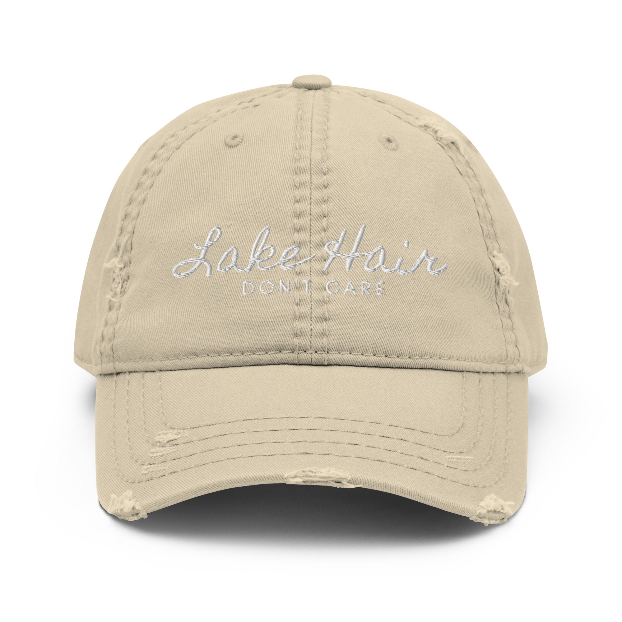Lake Hair Don't Care Lake Life Distressed Dad Hat