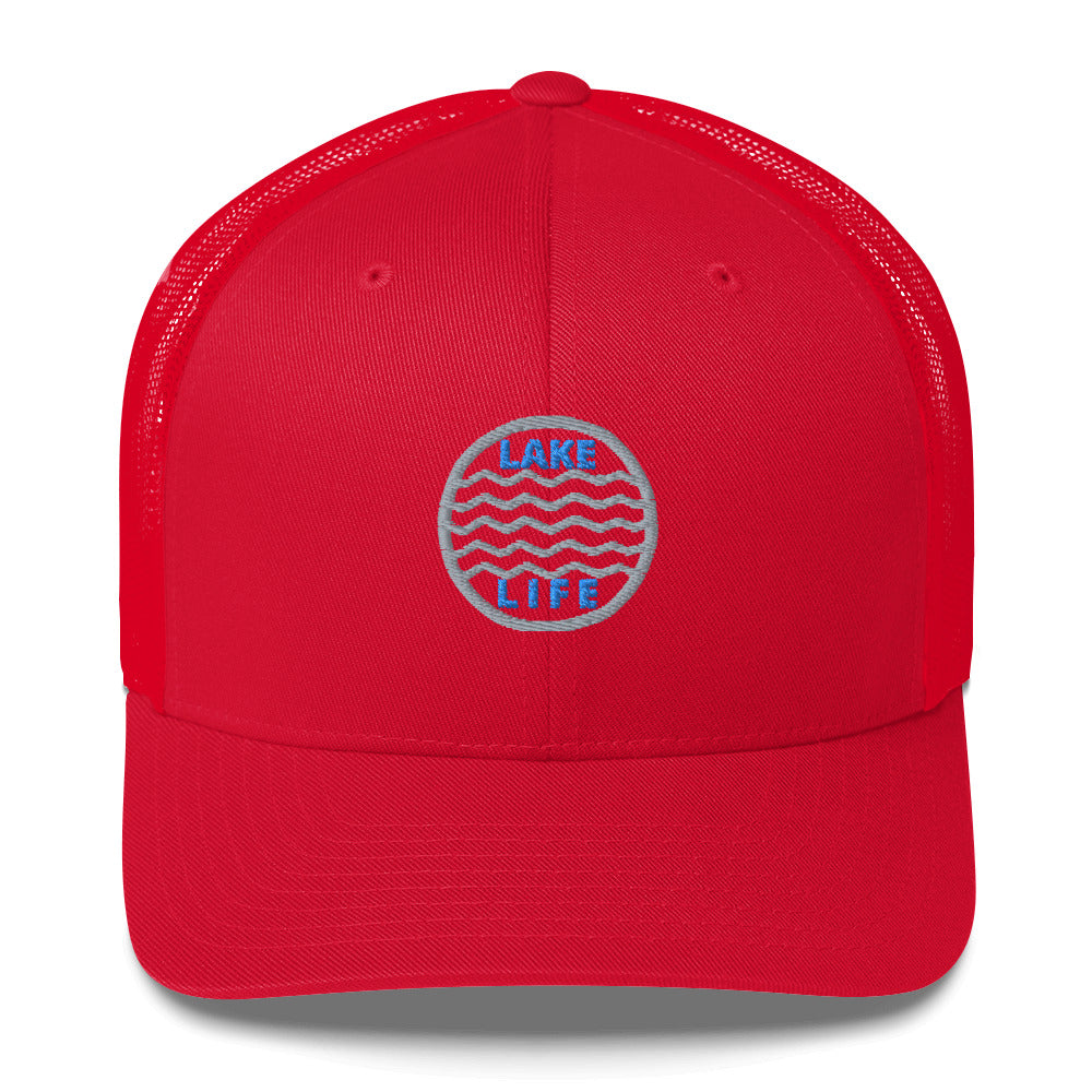 Lake Life Circle Logo Water Ripples Trucker Cap