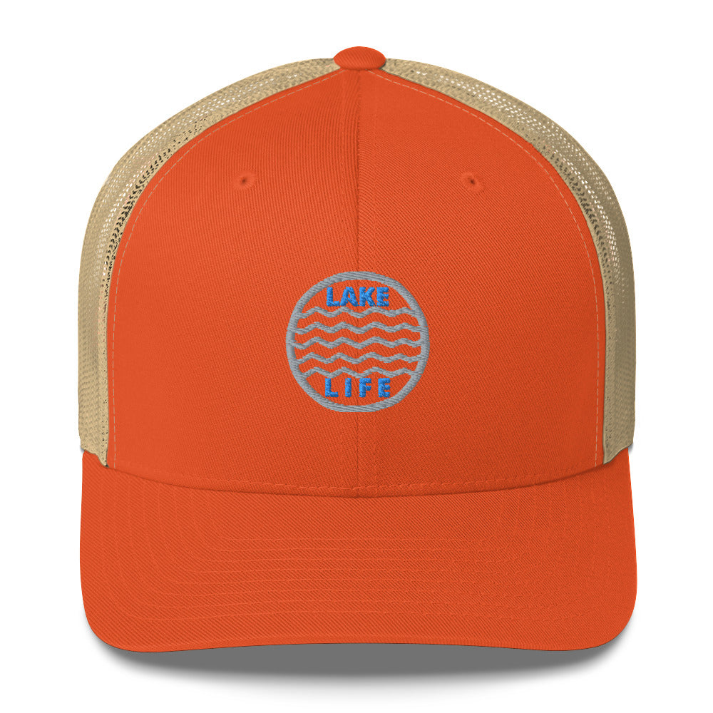 Lake Life Circle Logo Water Ripples Trucker Cap