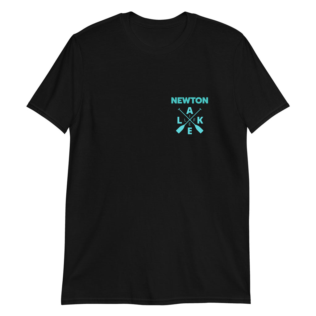 Newton Lake X Oars on Left Chest Short-Sleeve Unisex T-Shirt