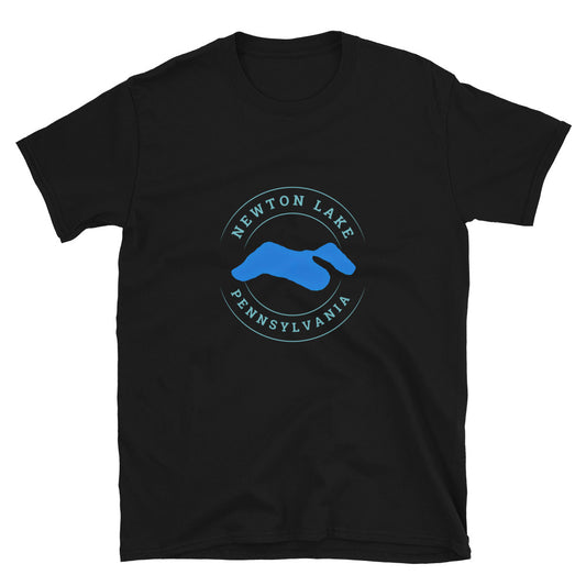 Newton Lake Pennsylvania Lake Outline Short-Sleeve Unisex T-Shirt