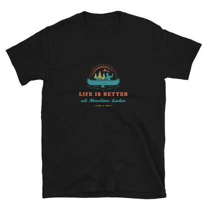 Life Is Better at Newton Lake Short-Sleeve Unisex T-Shirt