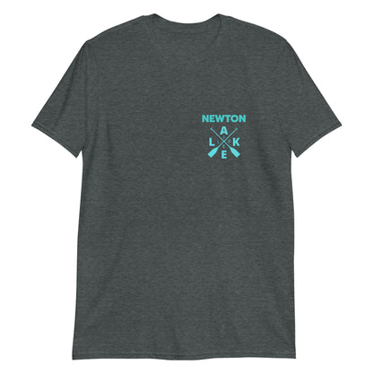 Newton Lake X Oars on Left Chest Short-Sleeve Unisex T-Shirt