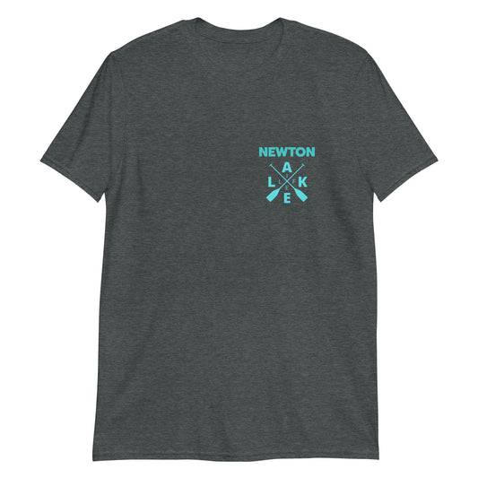 Newton Lake X Oars on Left Chest Short-Sleeve Unisex T-Shirt