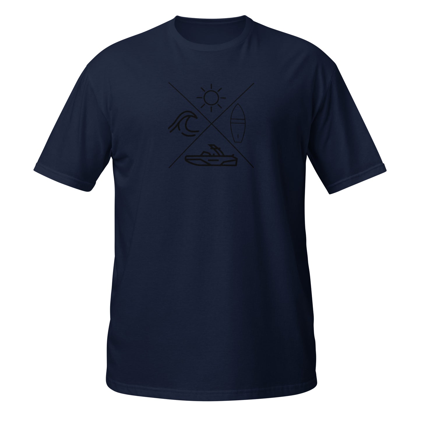 Wake Surf X sun, board, boat, big wave Short-Sleeve Unisex T-Shirt