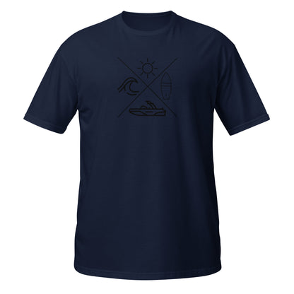 Wake Surf X sun, board, boat, big wave Short-Sleeve Unisex T-Shirt