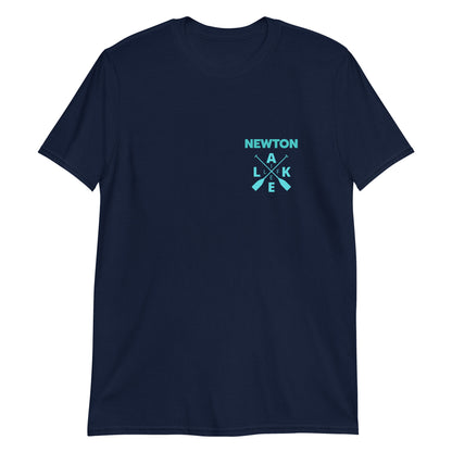 Newton Lake X Oars on Left Chest Short-Sleeve Unisex T-Shirt