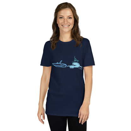 WakeSurf Big Wave With Surfer On Wave Short-Sleeve Unisex T-Shirt