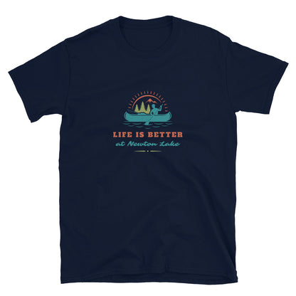 Life Is Better at Newton Lake Short-Sleeve Unisex T-Shirt