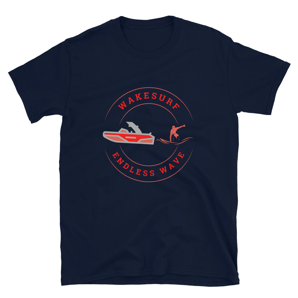 Wakesurf Endless Wave Red Short-Sleeve Unisex T-Shirt