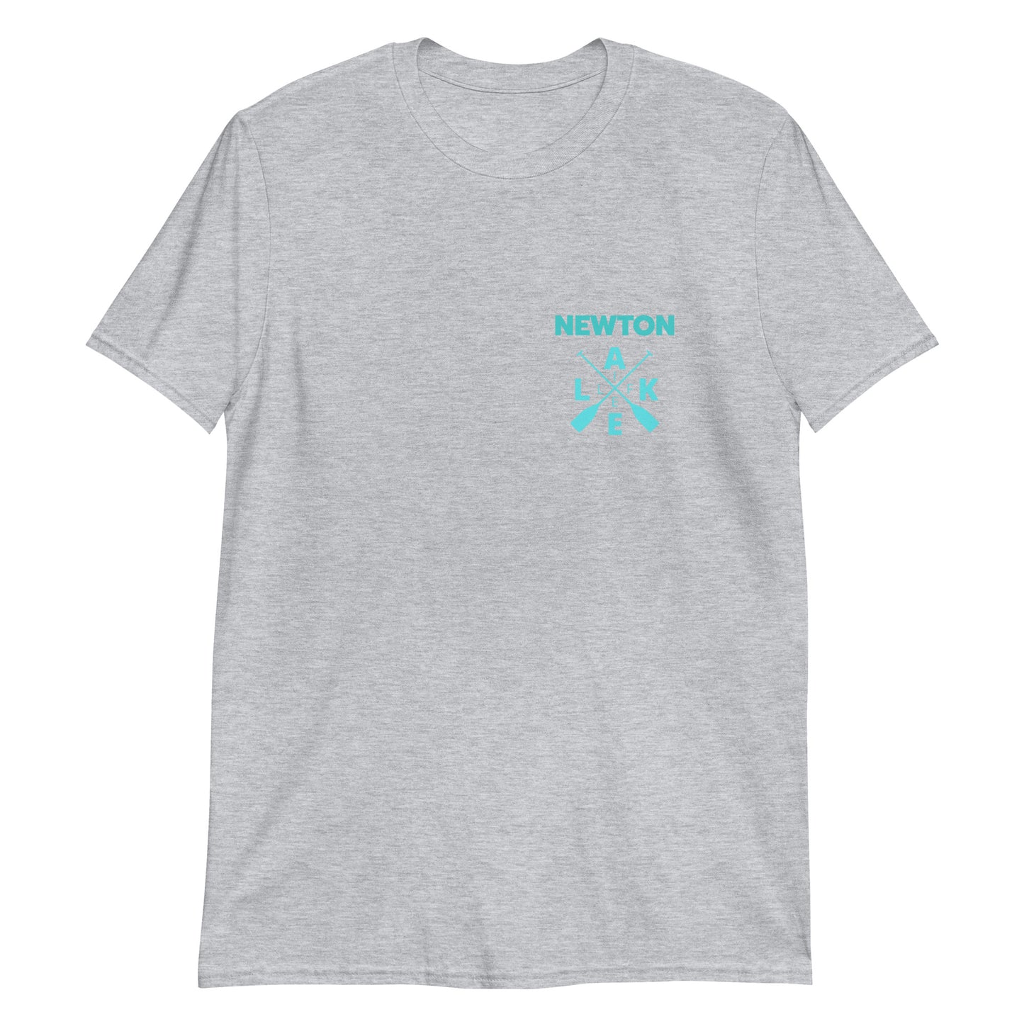 Newton Lake X Oars on Left Chest Short-Sleeve Unisex T-Shirt