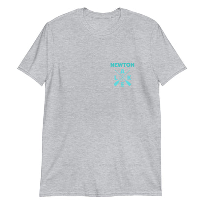 Newton Lake X Oars on Left Chest Short-Sleeve Unisex T-Shirt