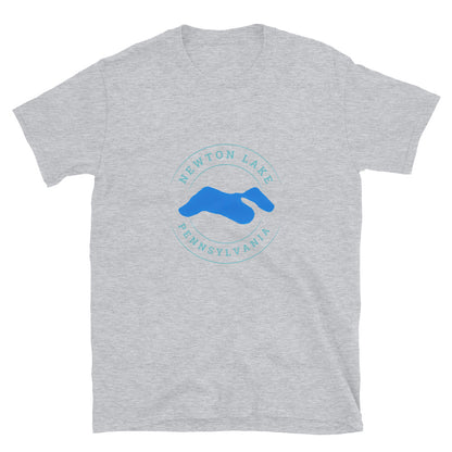 Newton Lake Pennsylvania Lake Outline Short-Sleeve Unisex T-Shirt