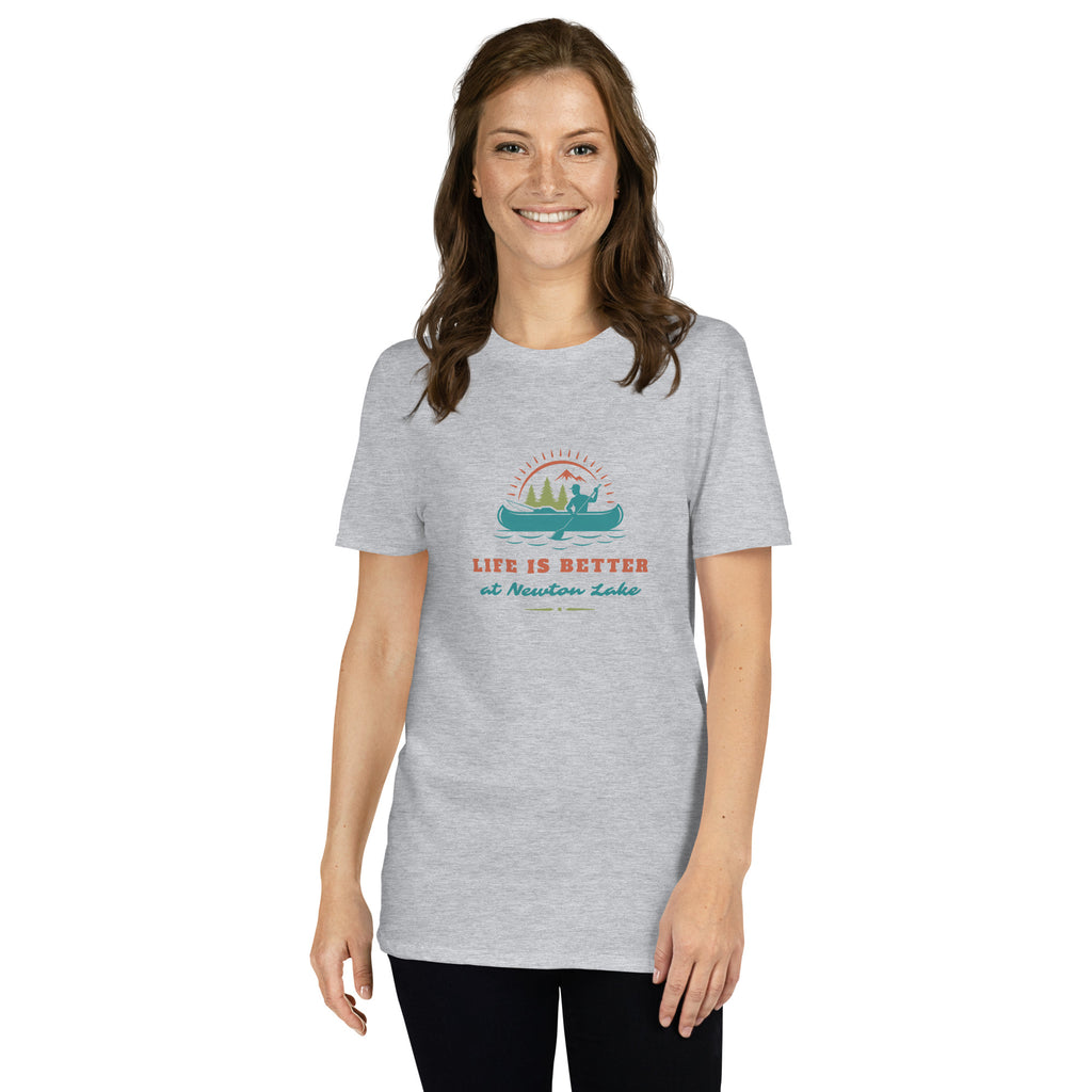 Life Is Better at Newton Lake Short-Sleeve Unisex T-Shirt