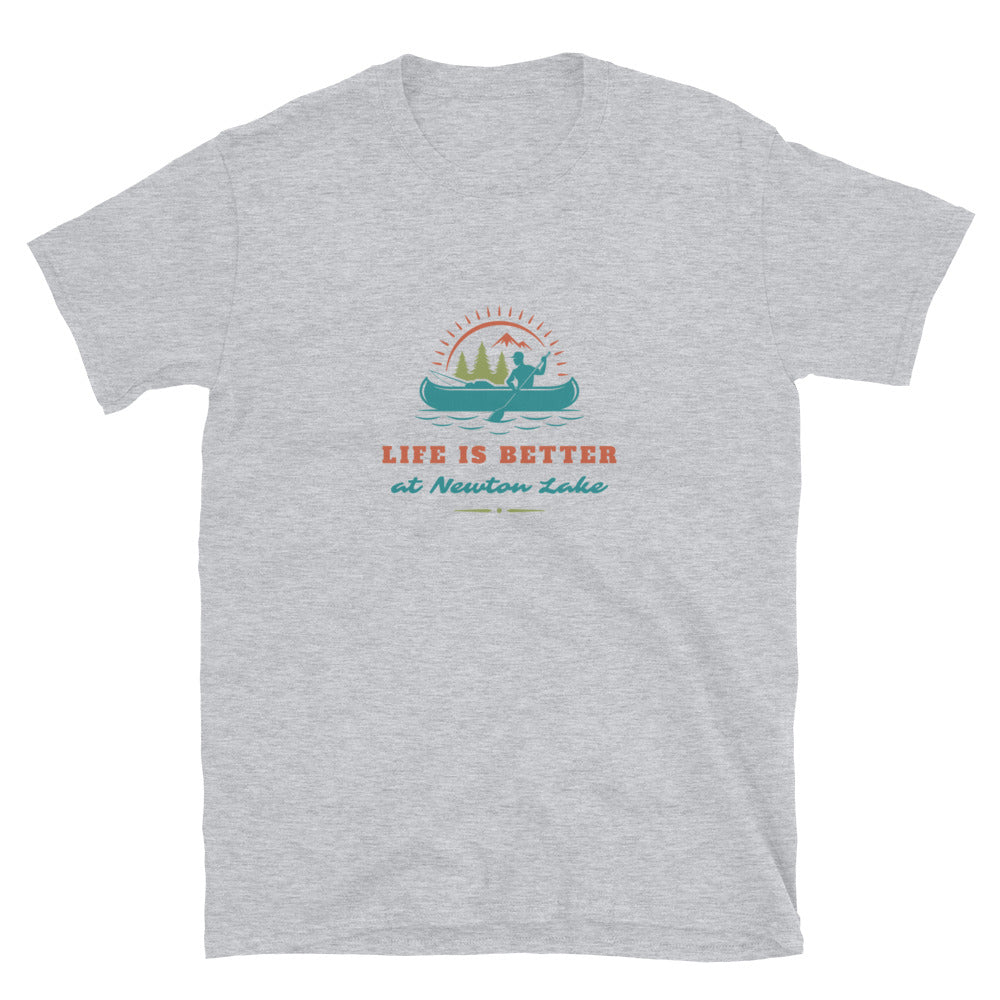 Life Is Better at Newton Lake Short-Sleeve Unisex T-Shirt