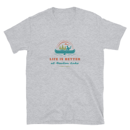 Life Is Better at Newton Lake Short-Sleeve Unisex T-Shirt