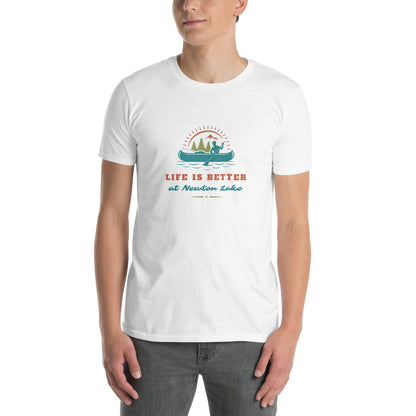 Life Is Better at Newton Lake Short-Sleeve Unisex T-Shirt