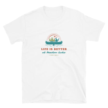 Life Is Better at Newton Lake Short-Sleeve Unisex T-Shirt