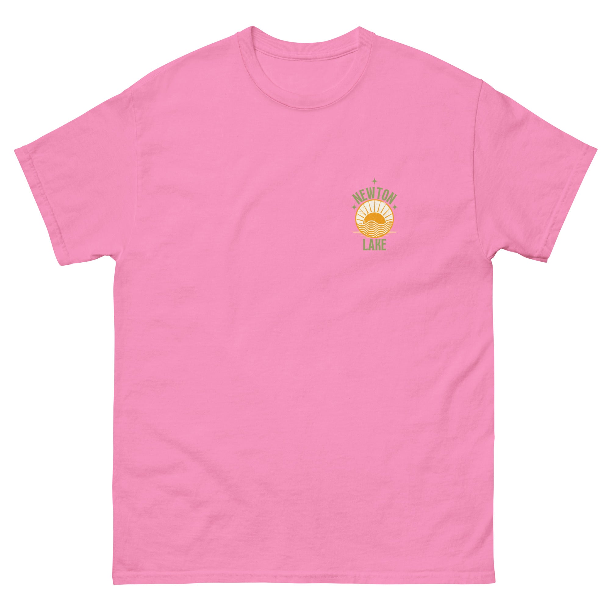 Newton Lake Small Left Chest Sunset Unisex classic tee