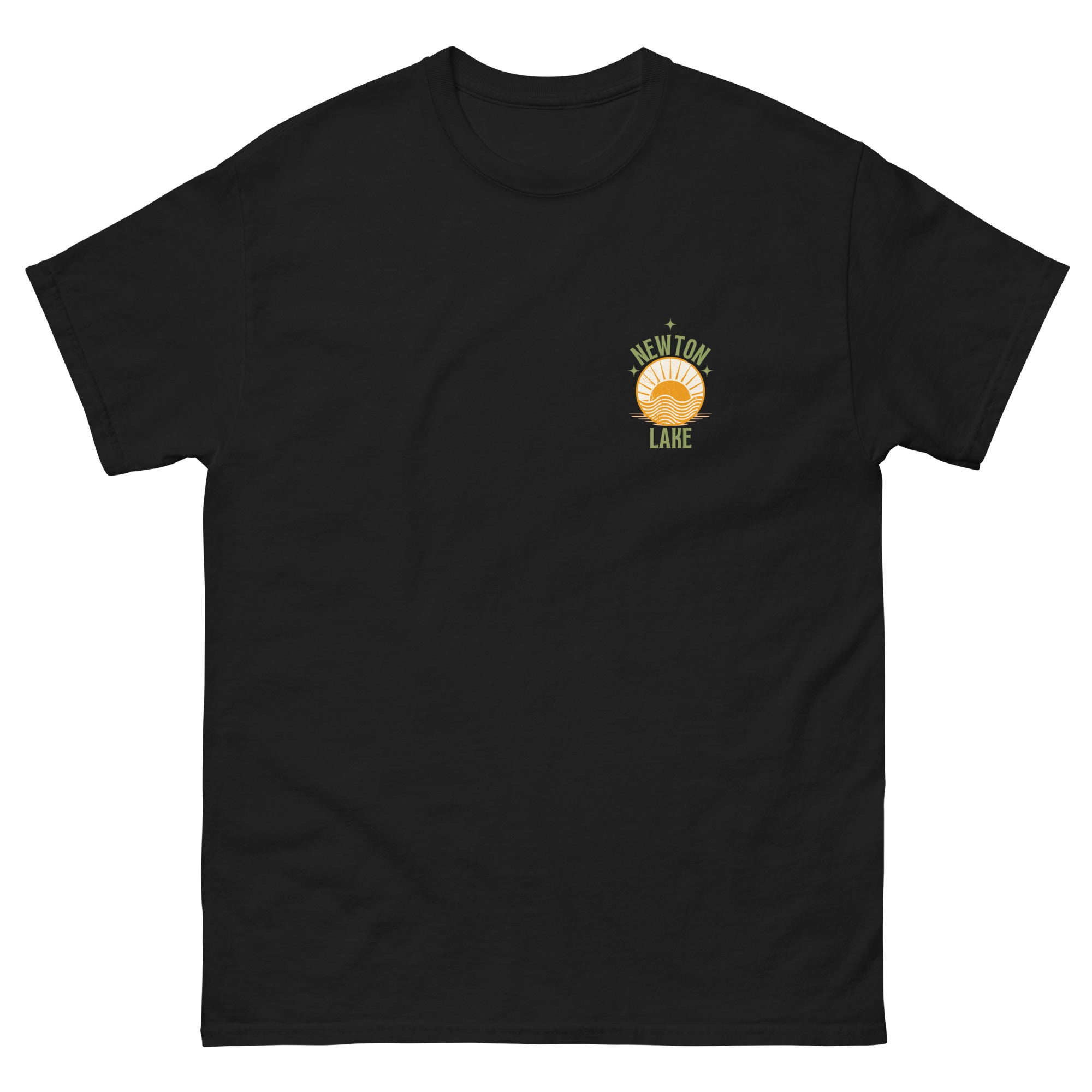 Newton Lake Small Left Chest Sunset Unisex classic tee