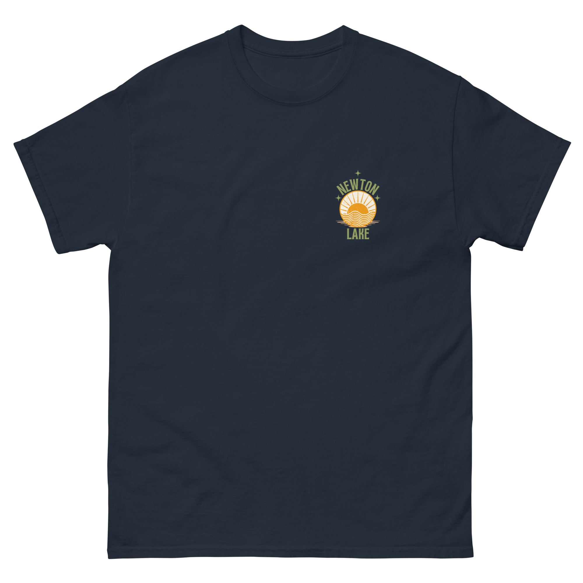 Newton Lake Small Left Chest Sunset Unisex classic tee