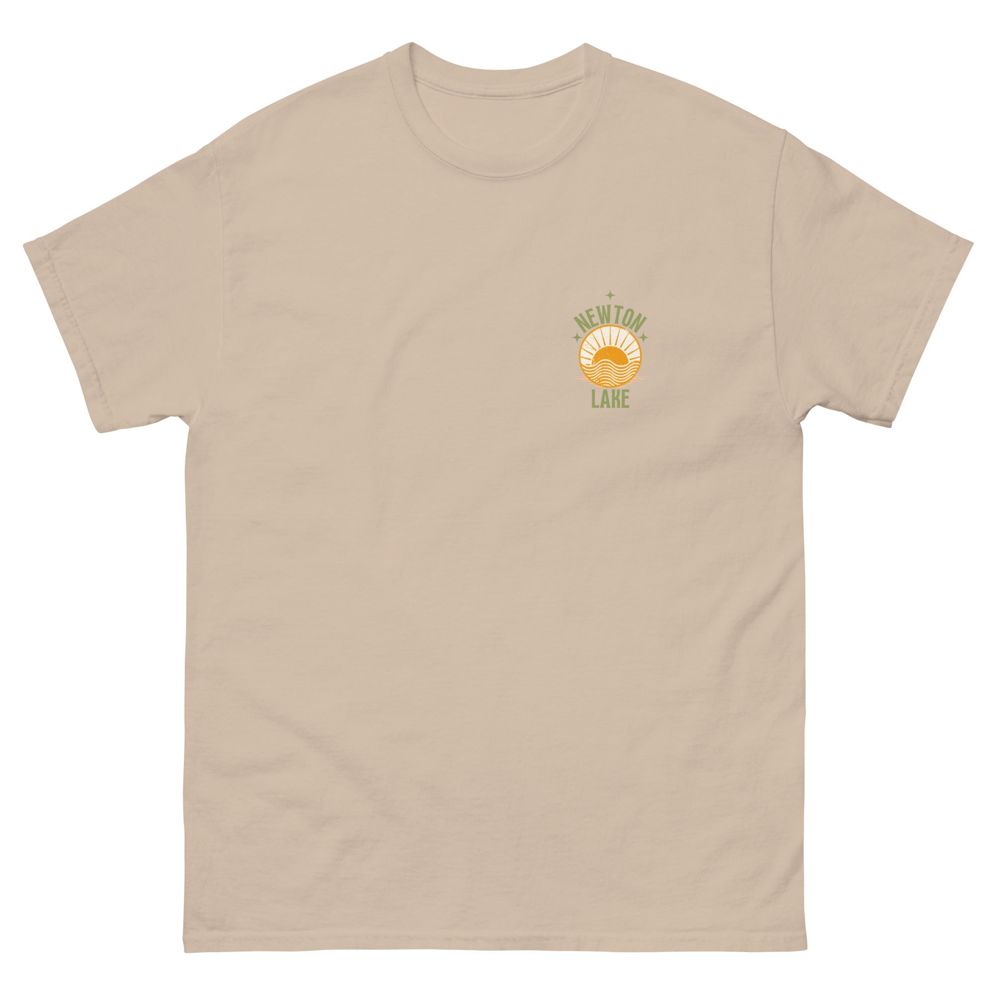 Newton Lake Small Left Chest Sunset Unisex classic tee
