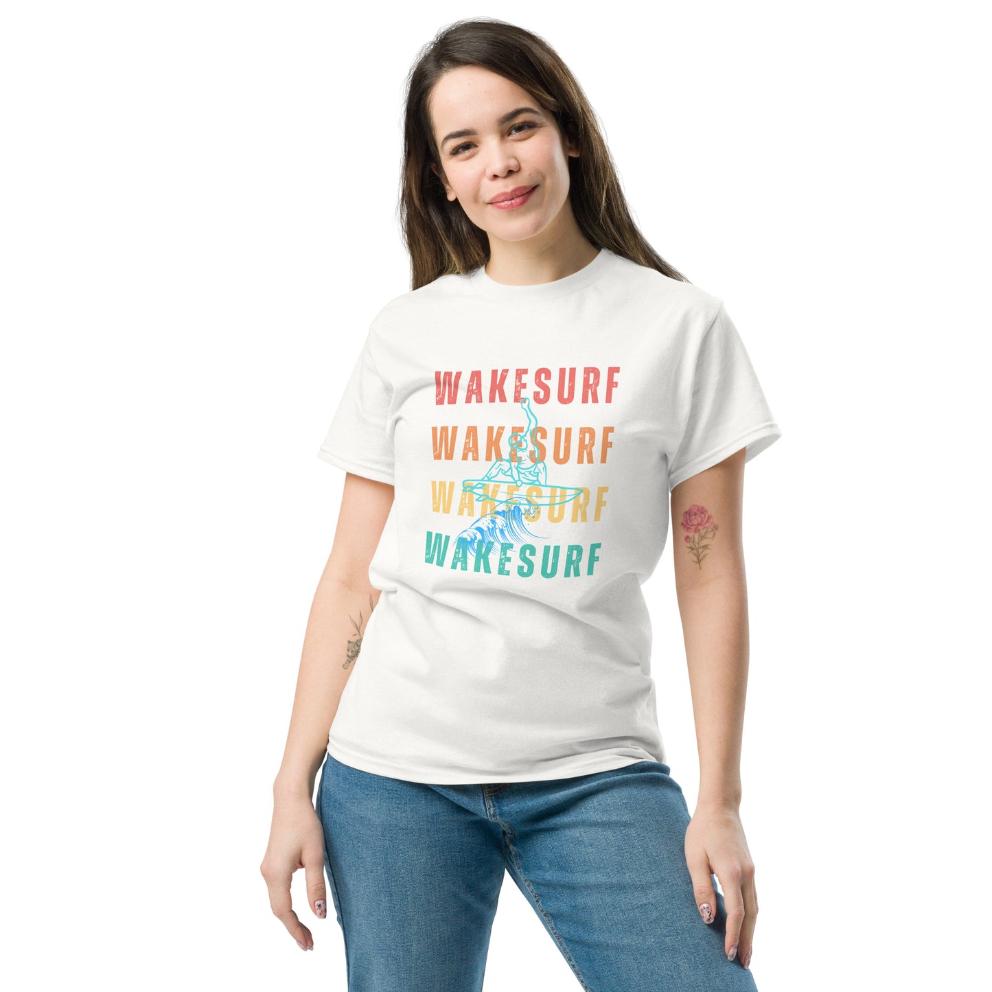 WAKESURF background wakesurfer Unisex classic tee