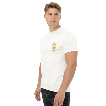 Newton Lake Small Left Chest Sunset Unisex classic tee