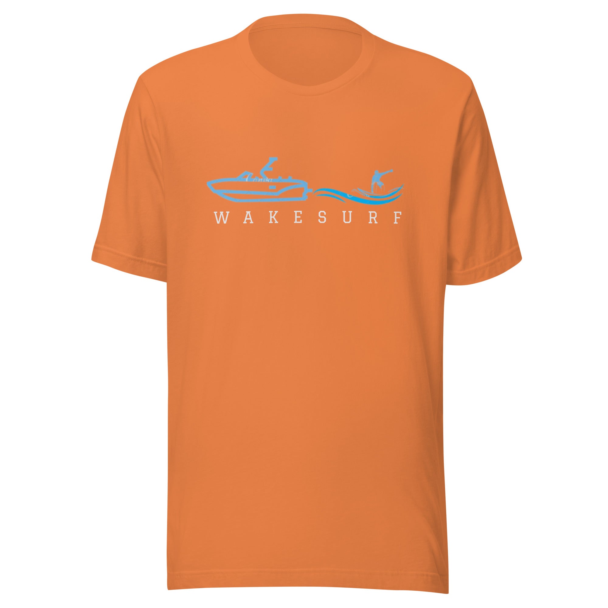 Wakesurf Boat with wakesurfer Unisex t-shirt