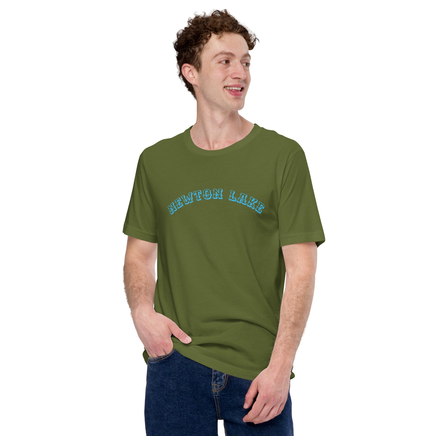 Newton Lake Arc across Chest Unisex t-shirt