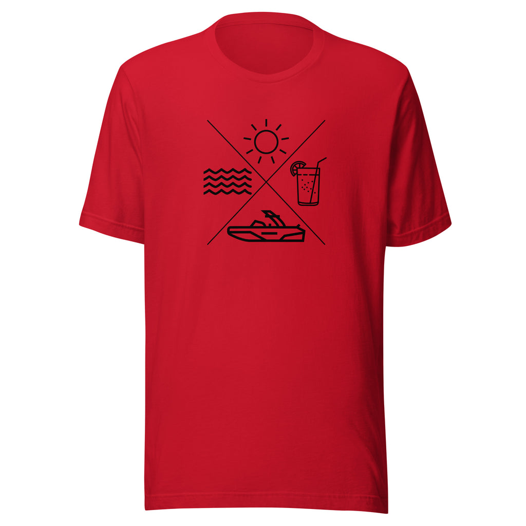 Lake Life X Sun Drink Boat Water Unisex t-shirt