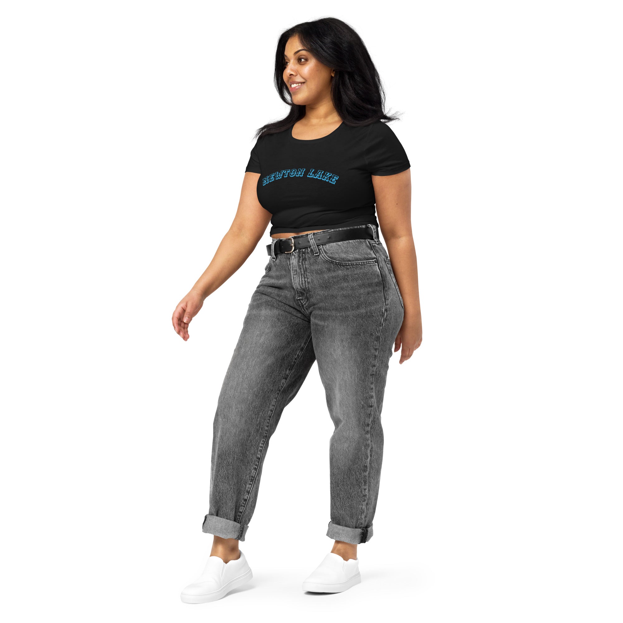Newton Lake Arc Lettering Women’s Crop Tee