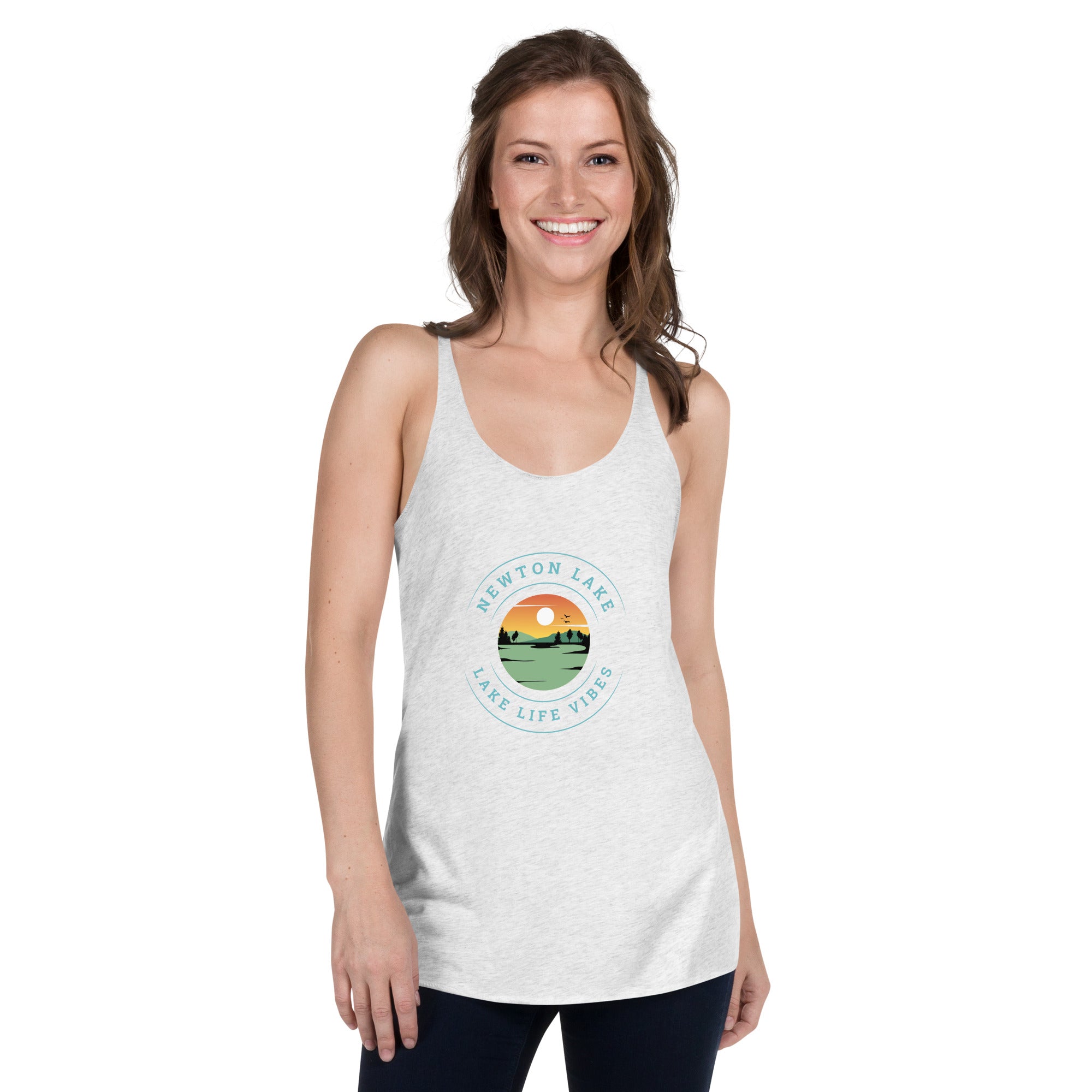 Newton Lake Sunset Women's Racerback Tank