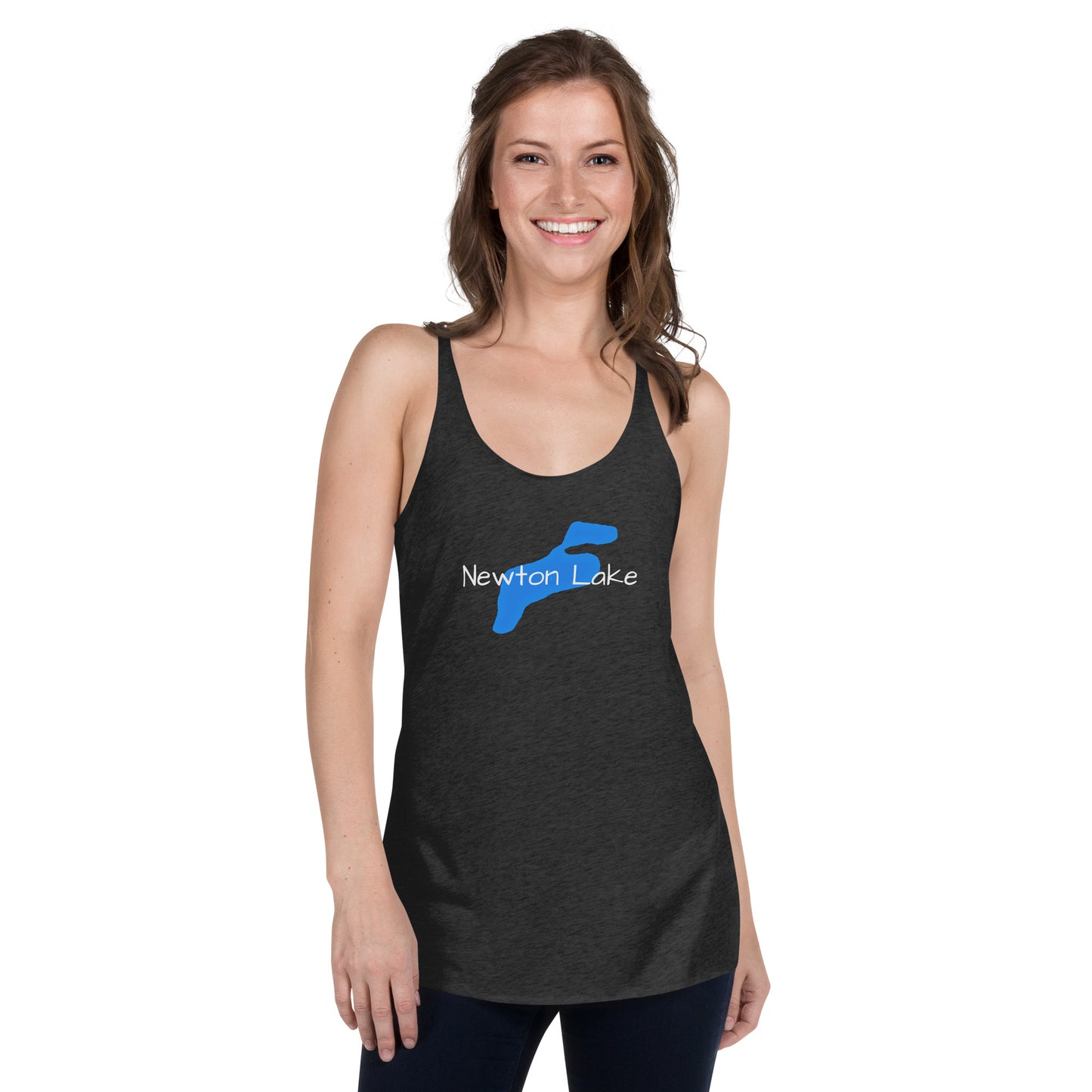 Newton Lake Outline Women's Racerback Tank