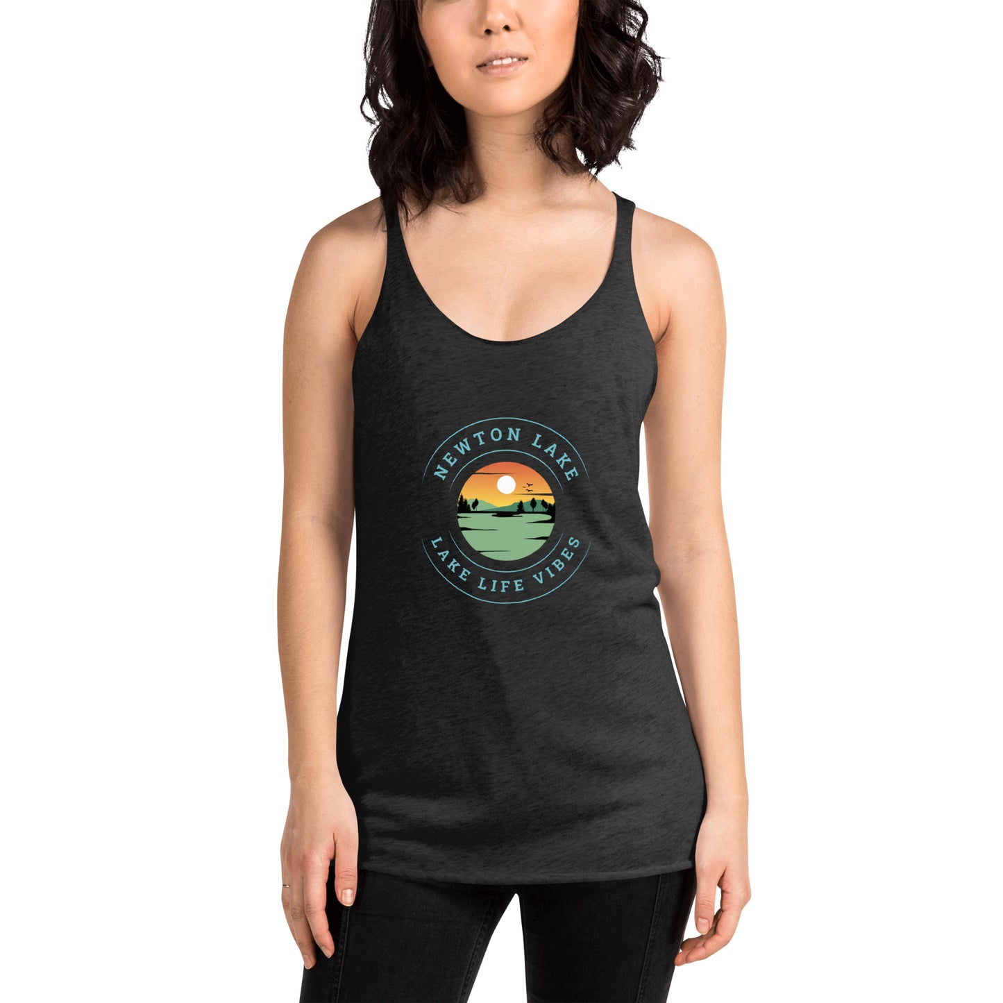 Newton Lake Sunset Women's Racerback Tank