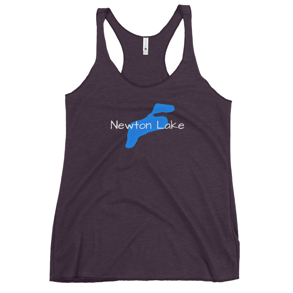 Newton Lake Outline Women's Racerback Tank